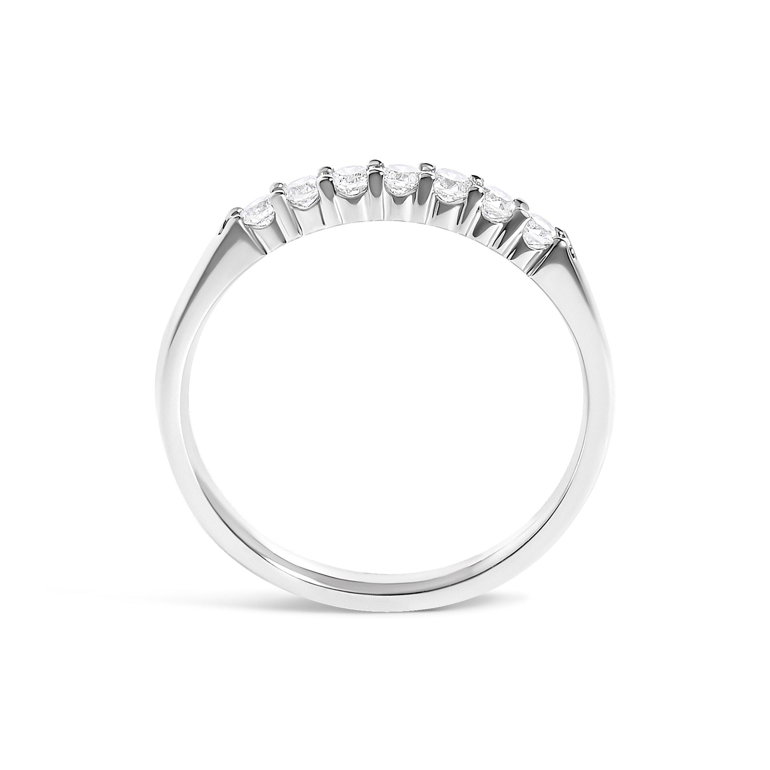 14K White Gold 1/4 Cttw Diamond 7 Stone Band Ring