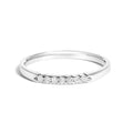 14K White Gold 1/10 Cttw Diamond 7 Stone Band Ring