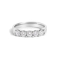 14K White Gold 3/4 Cttw Diamond 5 Stone Band Ring