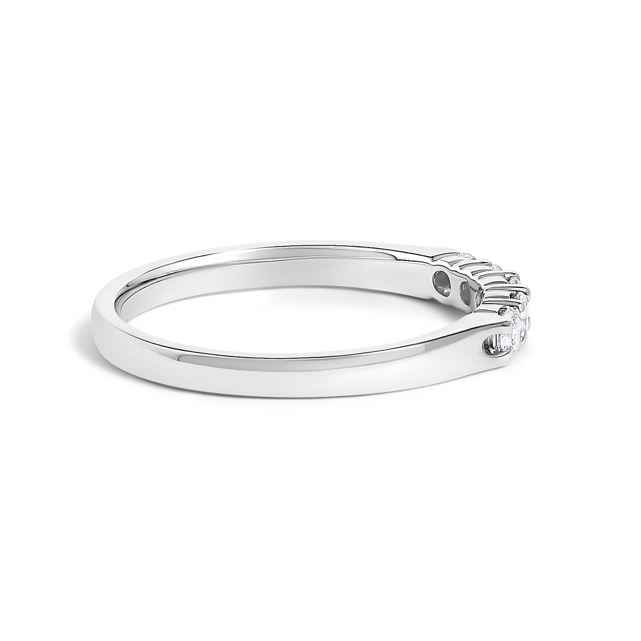 14K White Gold 1/4 Cttw  Diamond 5 Stone Band Ring