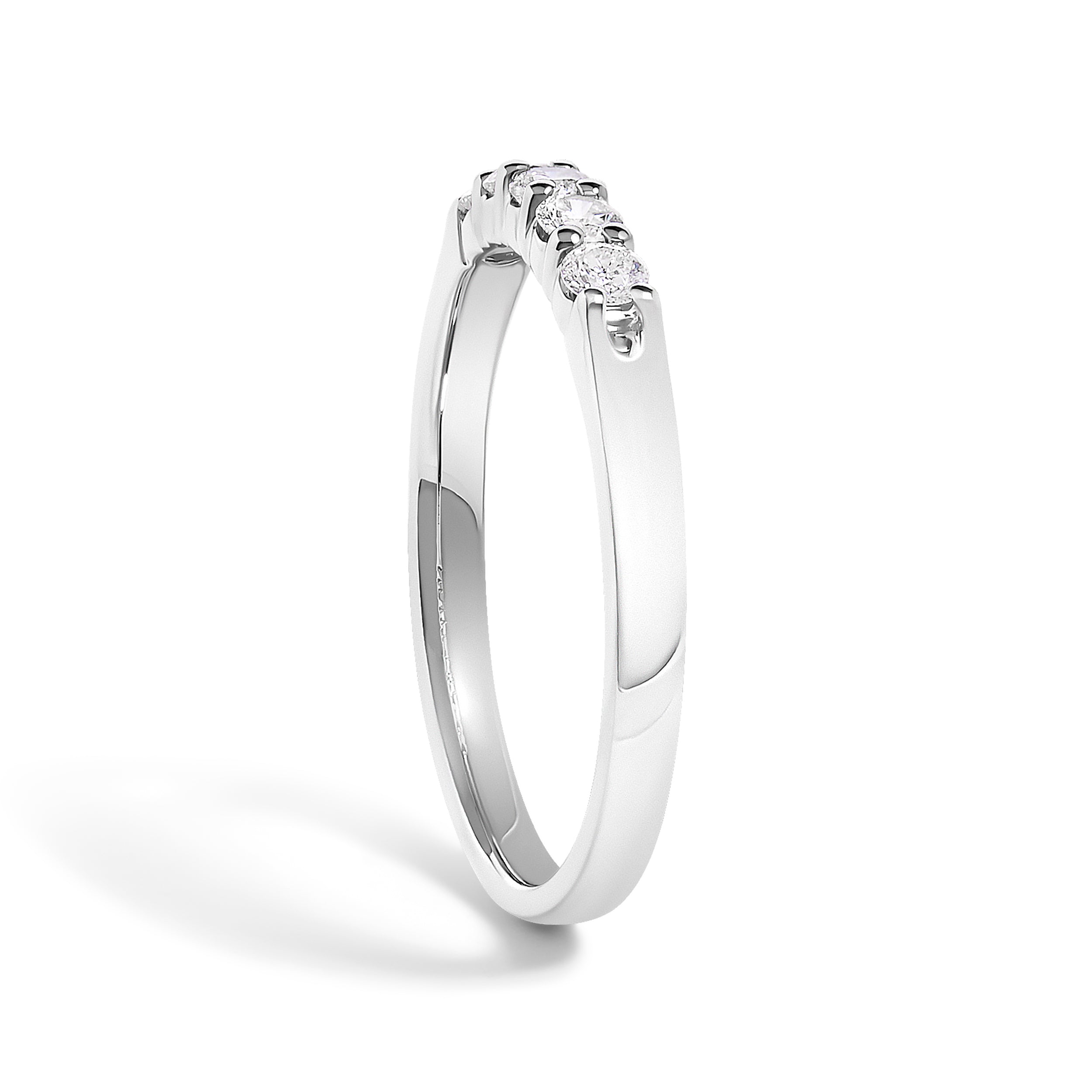 14K White Gold 1/4 Cttw  Diamond 5 Stone Band Ring