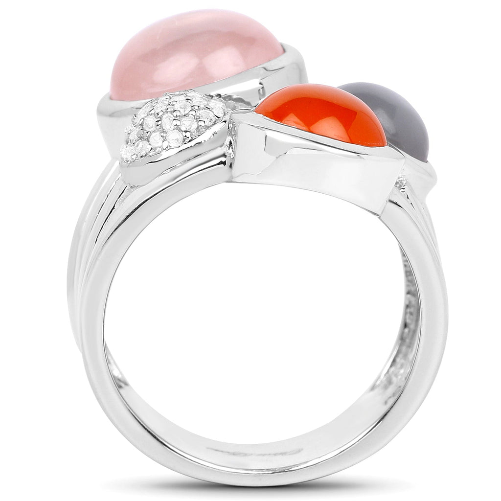 5.96 Carat Genuine Multi-Stone .925 Sterling Silver Ring