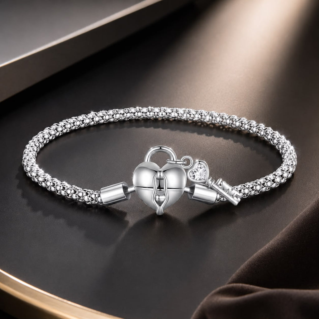 925 Sterling Silver Pavé Setting CZ Bracelet Size 17.0 for Women