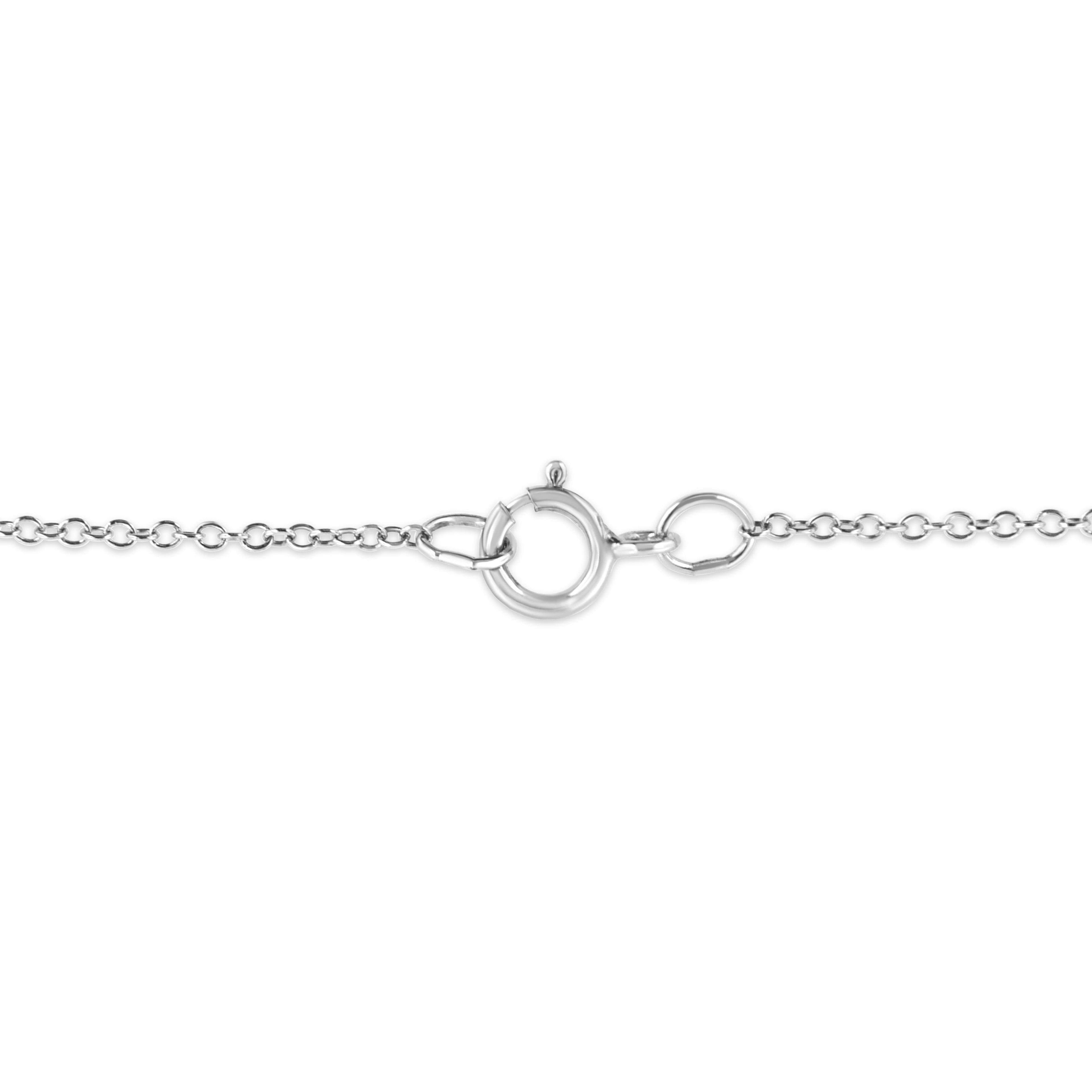 .925 Sterling Silver Prong-Set Diamond Accent Heart Emblemed 18" Pendant Necklace (I-J Color, I1-I2 Clarity)