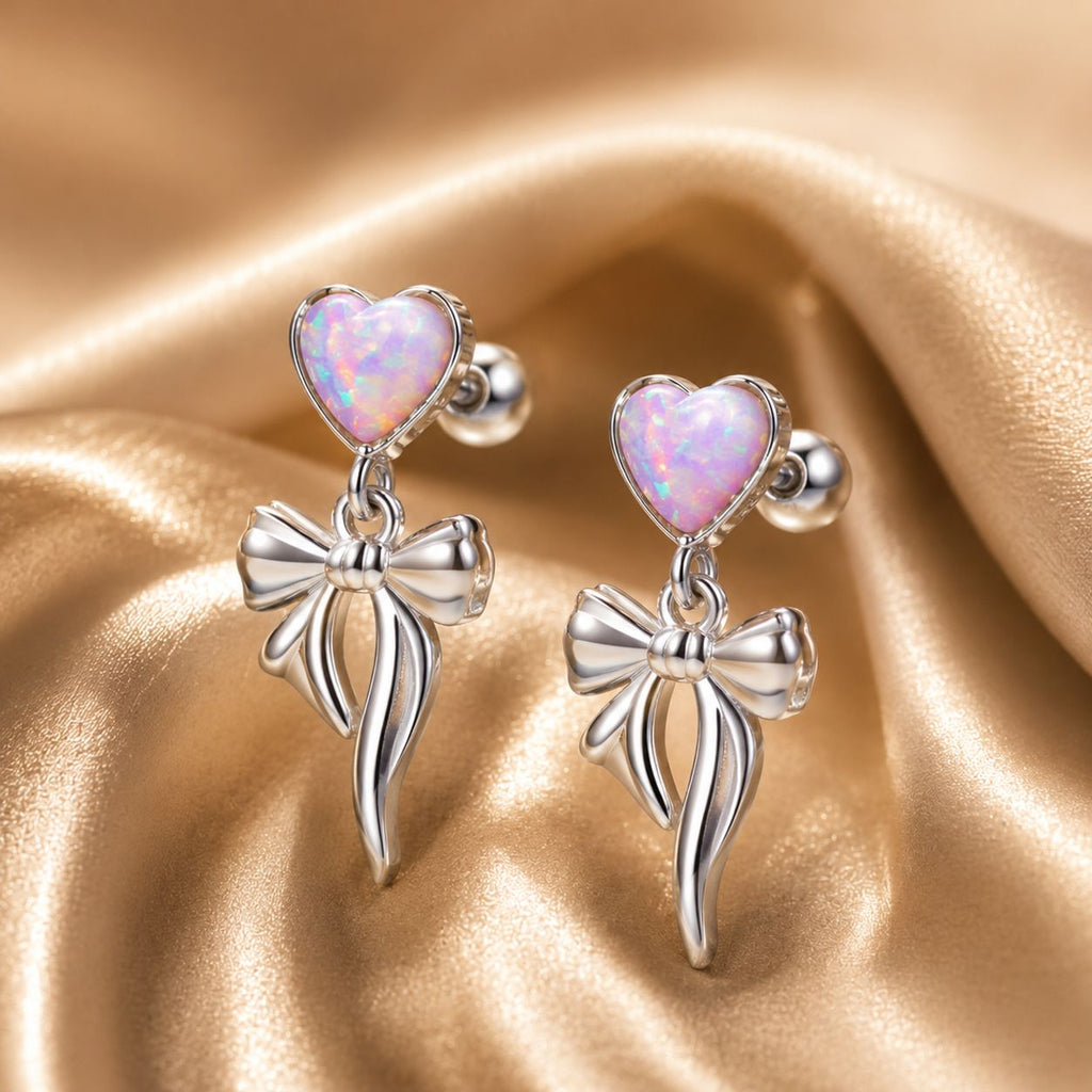 925 Sterling Silver Translucent Opal Earrings for Women