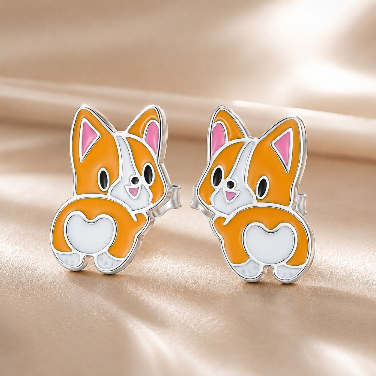 S925 Sterling Silver Oxidized Enamel Earrings