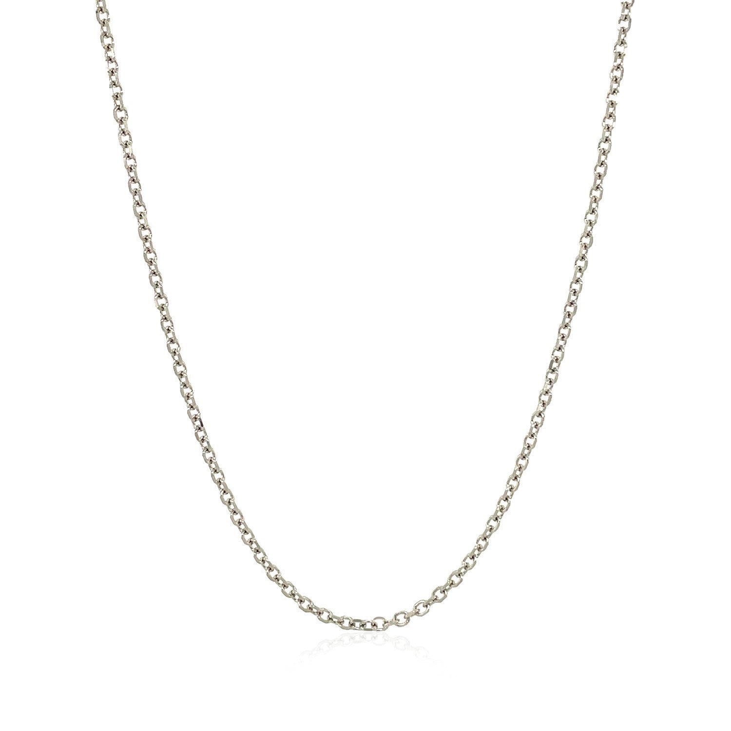 18k White Gold Diamond Cut Cable Link Chain (1.40 mm)