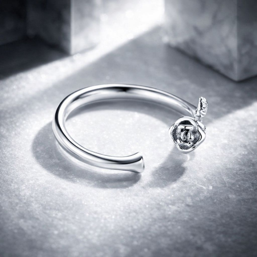 S925 Sterling Silver Platinum Plated Ring for Women