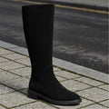 Women’s Long Martin Suede Boots | Solid Color Winter Fashion Boots