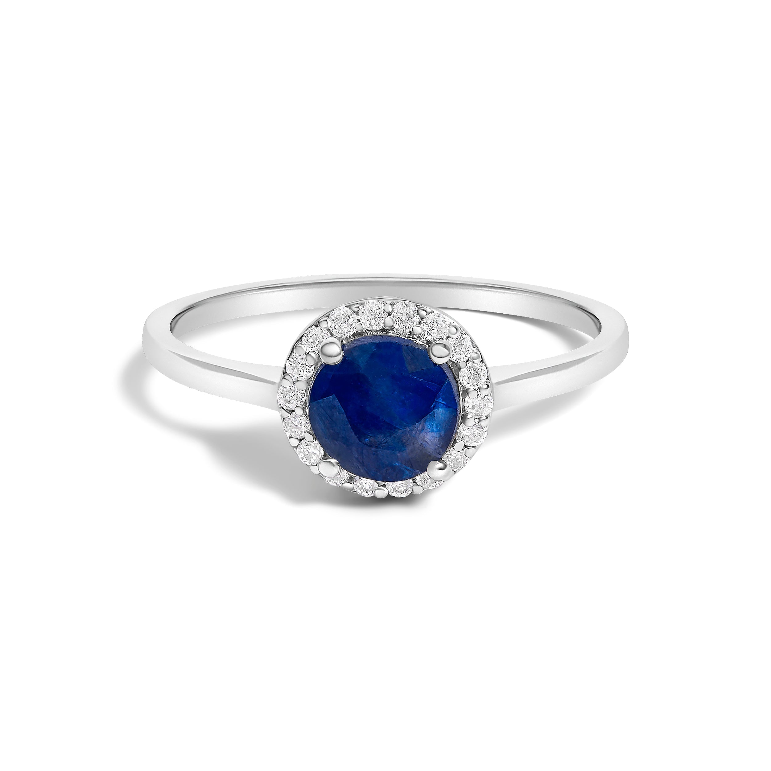 10K White Gold Purple Amethyst and 1/10 Cttw Diamond Halo Ring