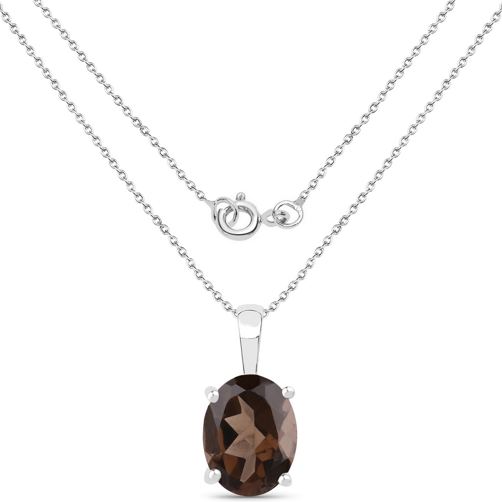 3.14 Carat Genuine Smoky Quartz .925 Sterling Silver Jewelry Set