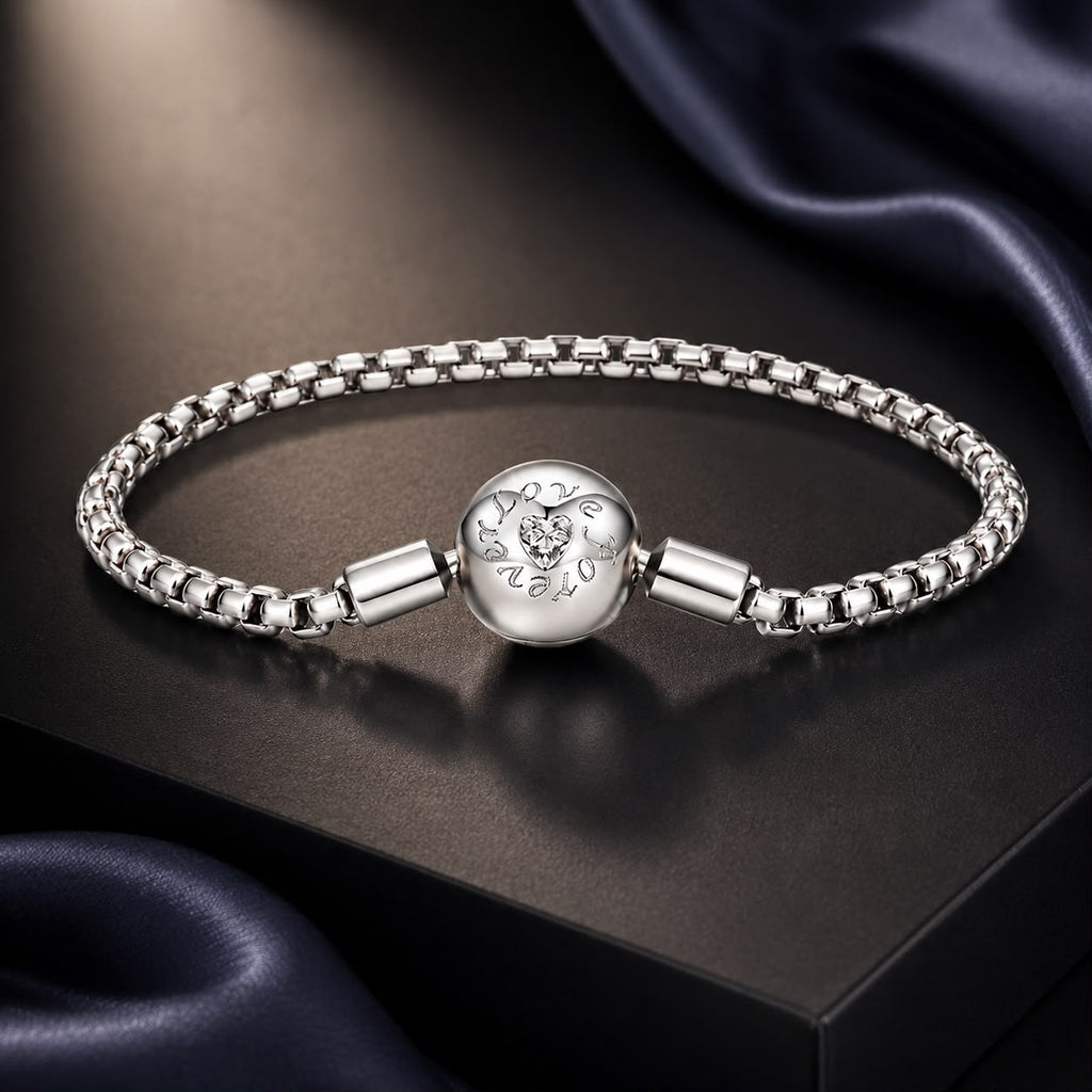 925 Sterling Silver Bracelet 19cm with CZ Stones for Women