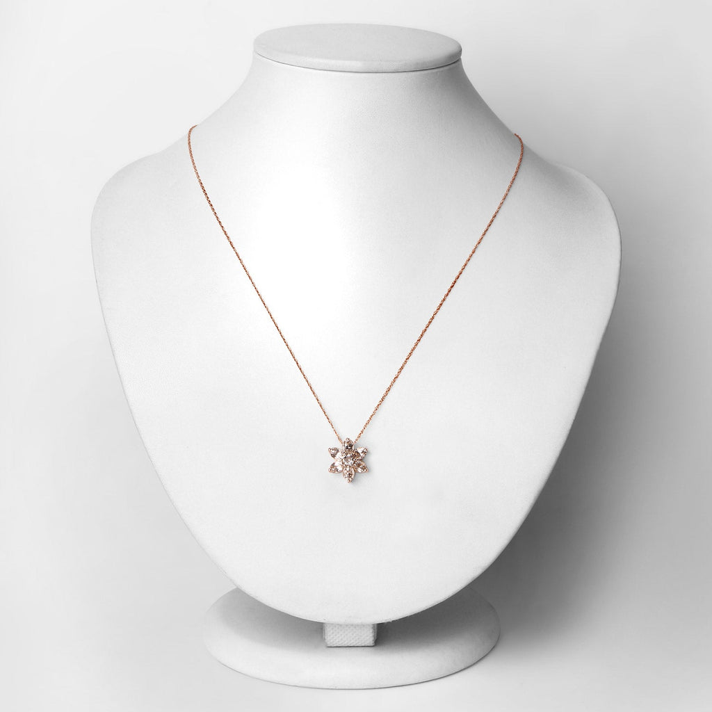 0.99 Carat Genuine Morganite 10K Rose Gold Pendant