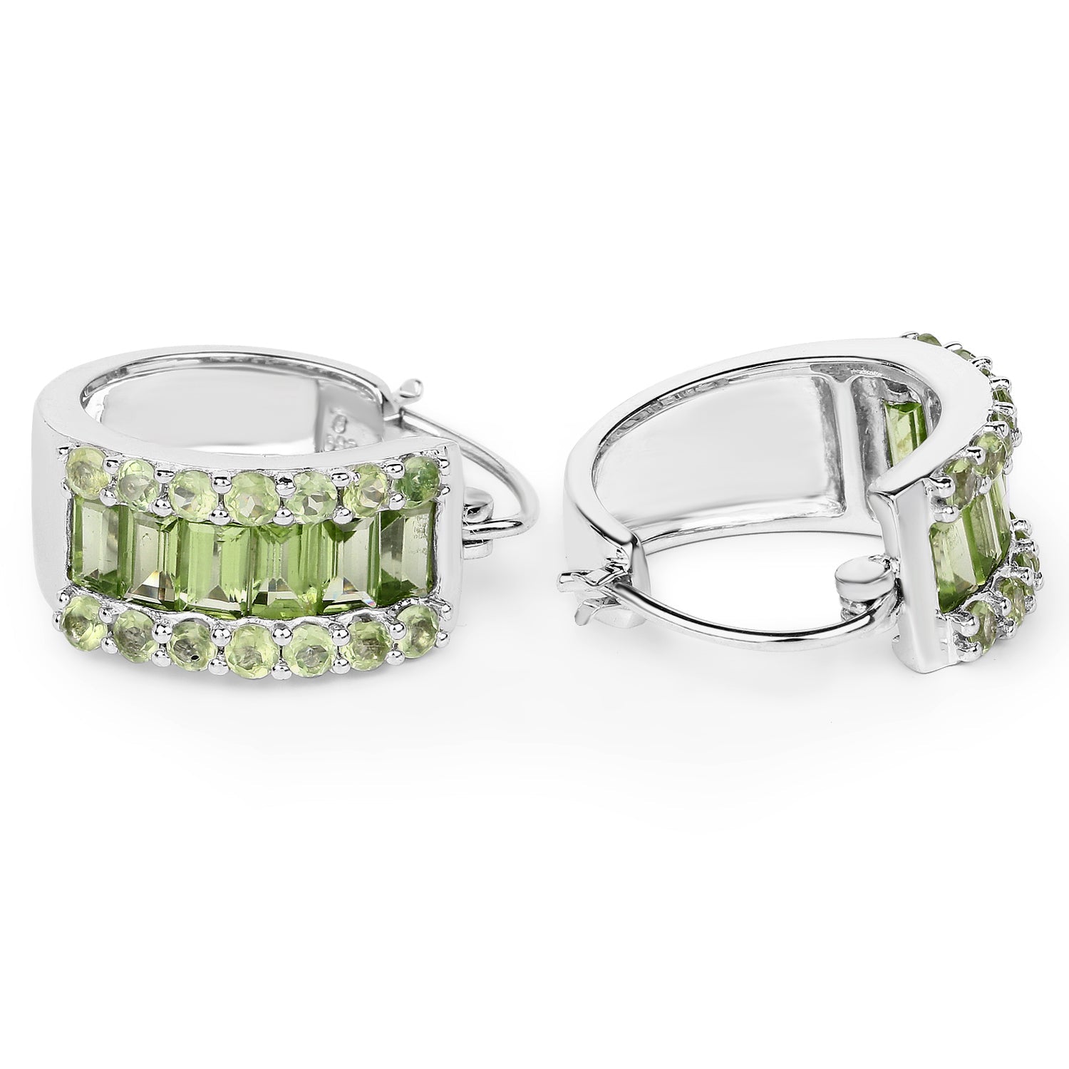 4.96 Carat Genuine Peridot .925 Sterling Silver Earrings