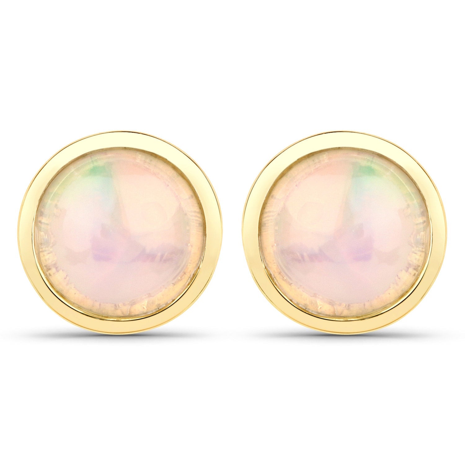 1.00 Carat Genuine Ethiopian Opal .925 Sterling Silver Earrings