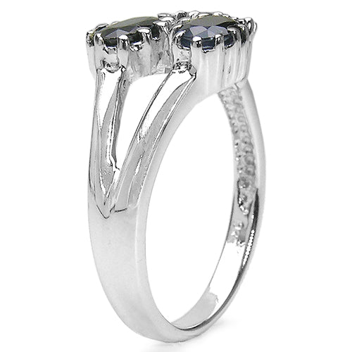1.44 Carat Genuine Blue Sapphire .925 Sterling Silver Ring