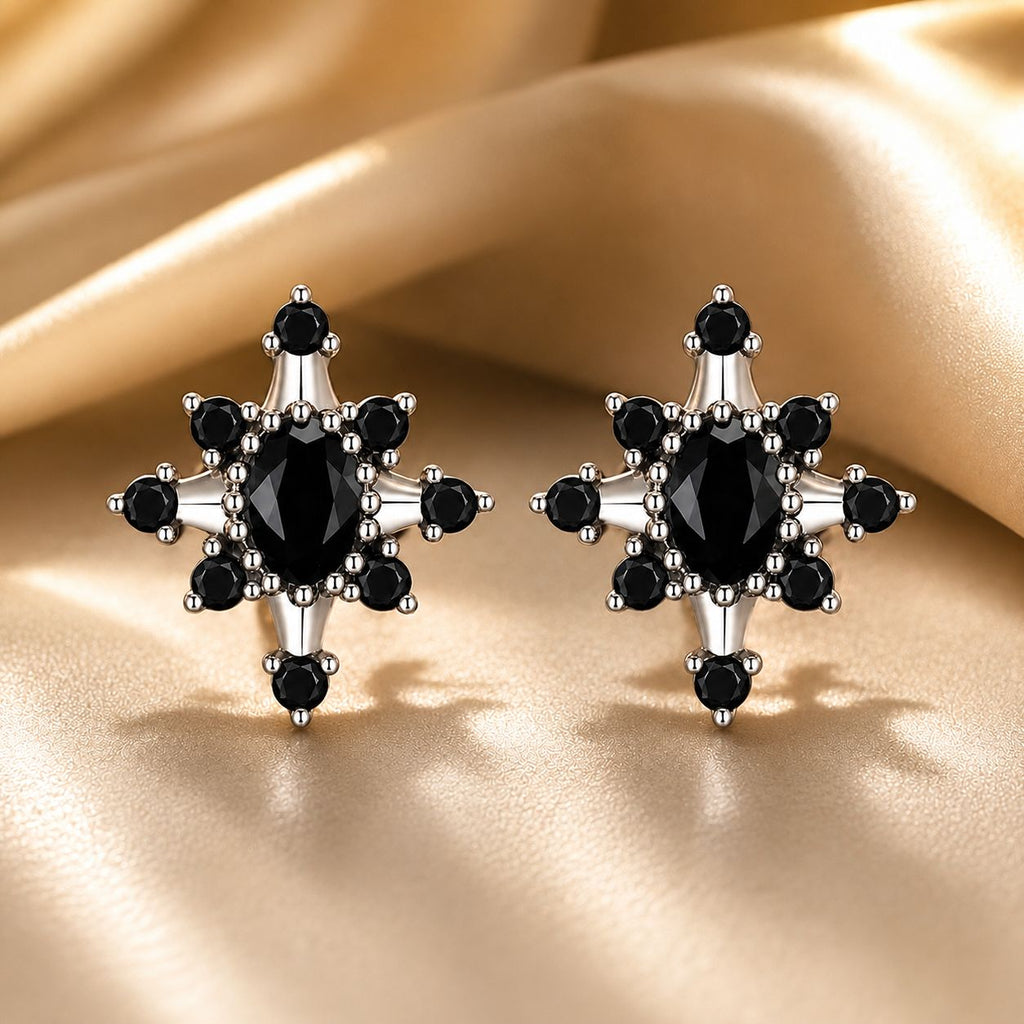 925 Sterling Silver Earrings with Pavé Setting CZ, Size 0.8*0.7cm for Women