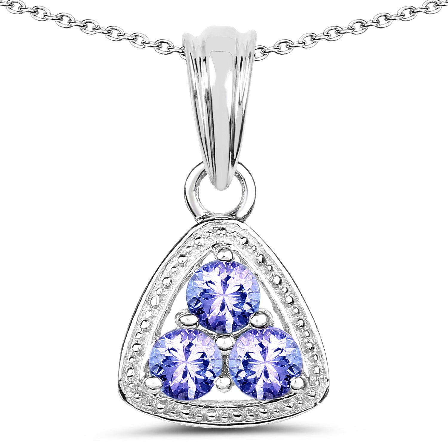 0.69 Carat Genuine Tanzanite .925 Sterling Silver Pendant