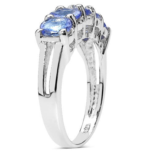 1.65 Carat Genuine Tanzanite .925 Sterling Silver Ring