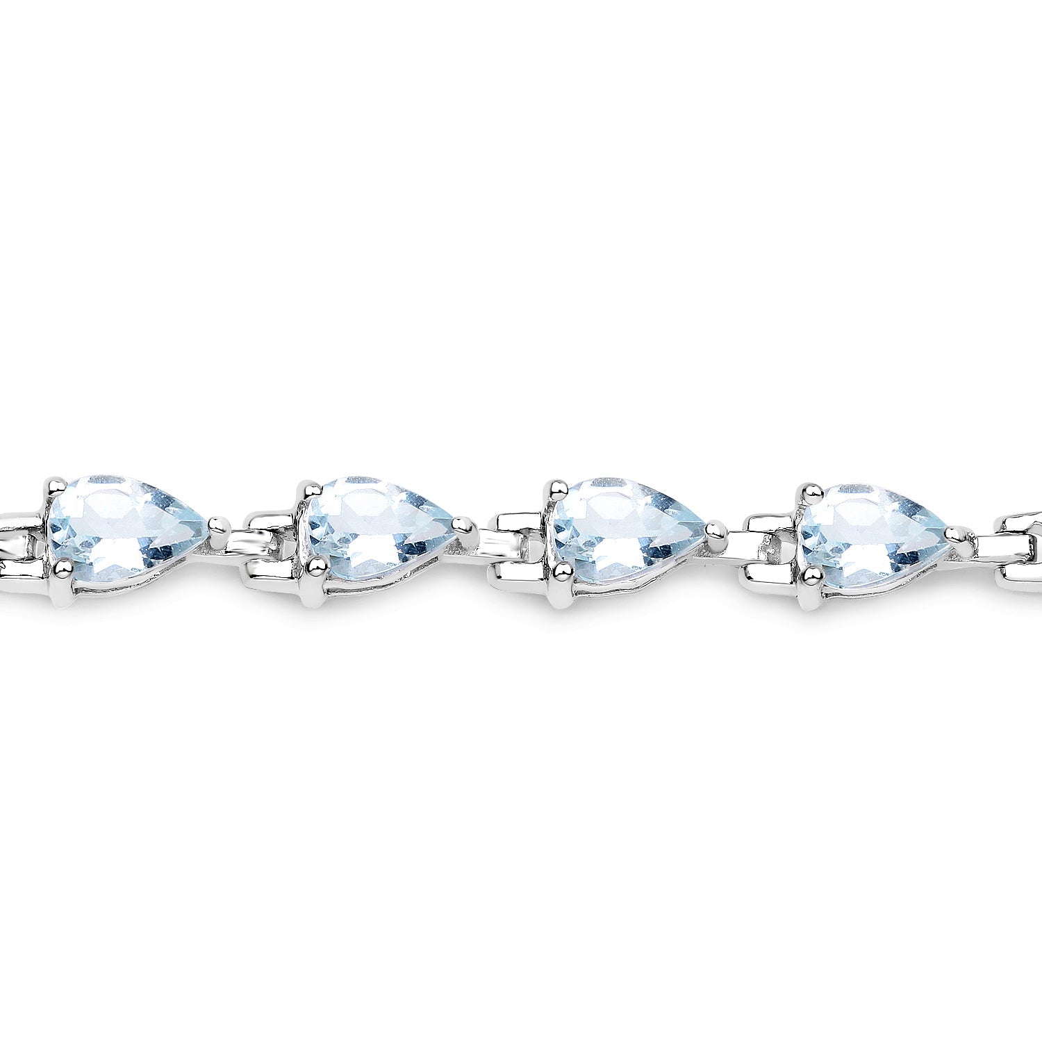 7.00 Carat Genuine Aquamarine .925 Sterling Silver Bracelet