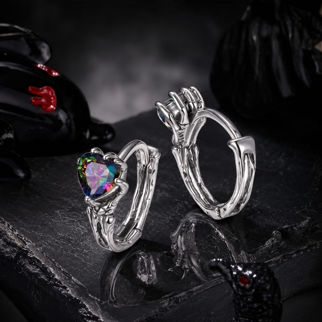 925 Sterling Silver Earrings with Transparent Glass for Women