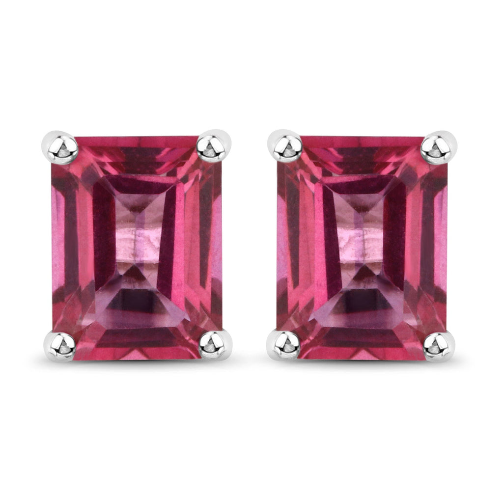 3.20 Carat Genuine Pink Topaz .925 Sterling Silver Earrings