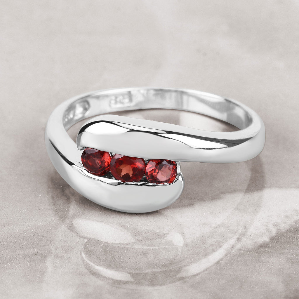 0.74 Carat Genuine Garnet .925 Sterling Silver Ring