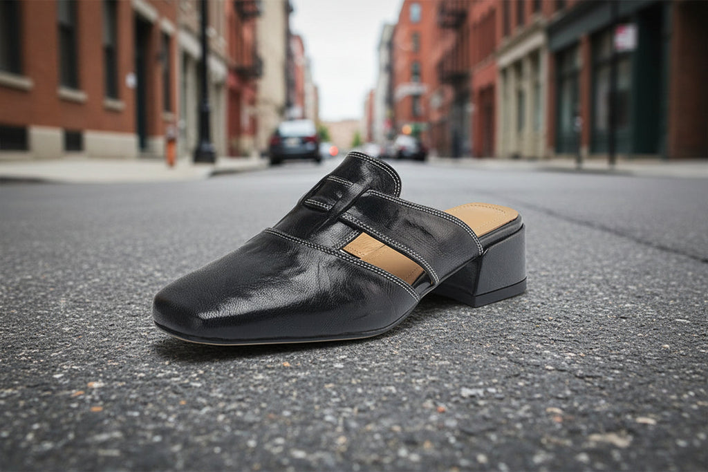 Retro Closed Toe Half Slippers