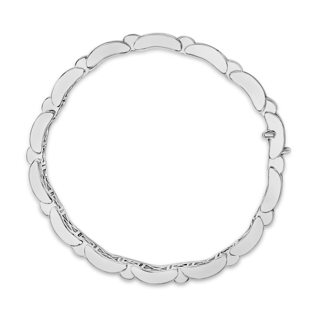 18K White Gold 5.0 Carat Princess Diamond Buckle Link Bracelet