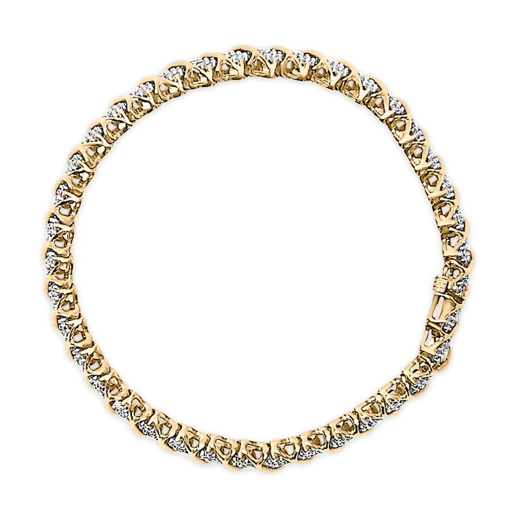 10K Yellow Gold 3.0 Cttw Diamond S-Link Bracelet