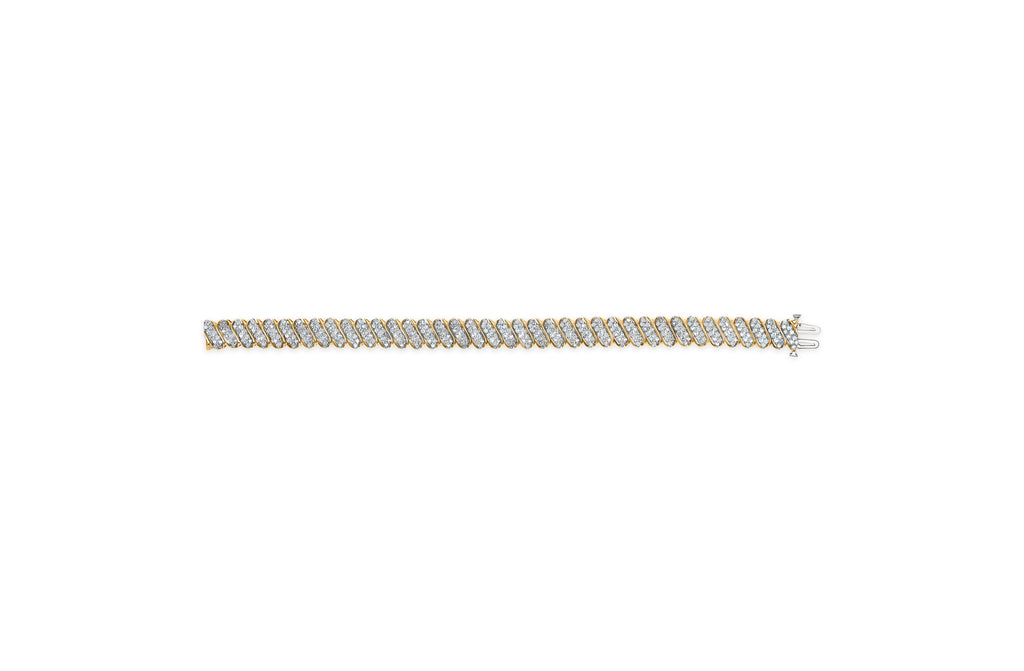 10K Yellow Gold 3.0 Cttw Diamond S-Link Bracelet
