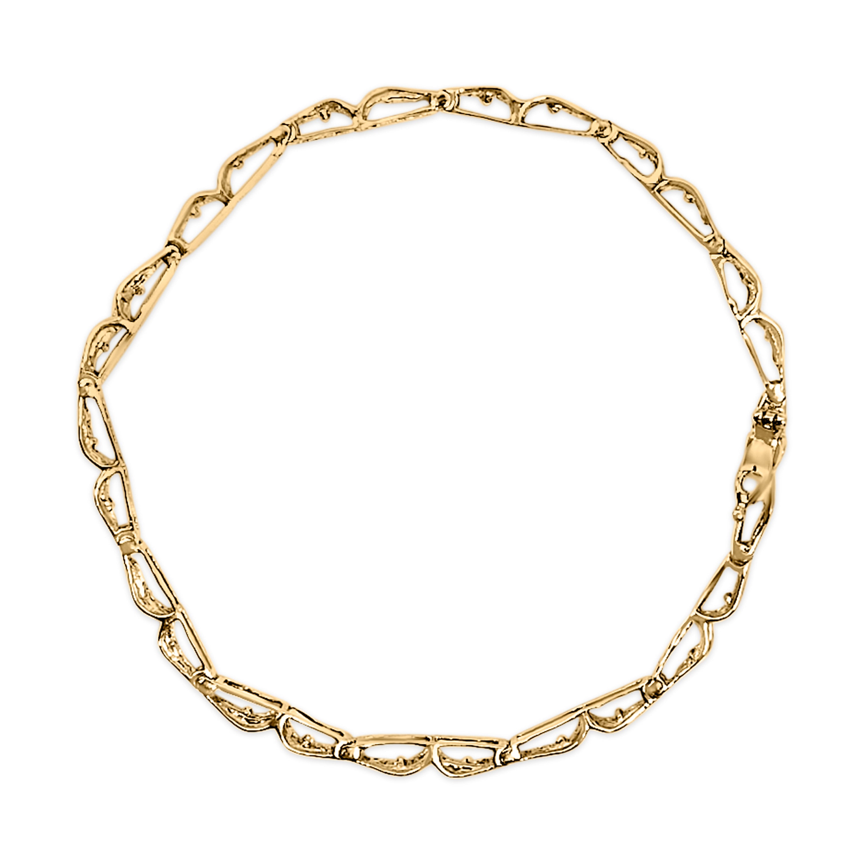 10K Yellow Gold 2.00 Cttw Baguette Diamond Channel Set Link Bracelet