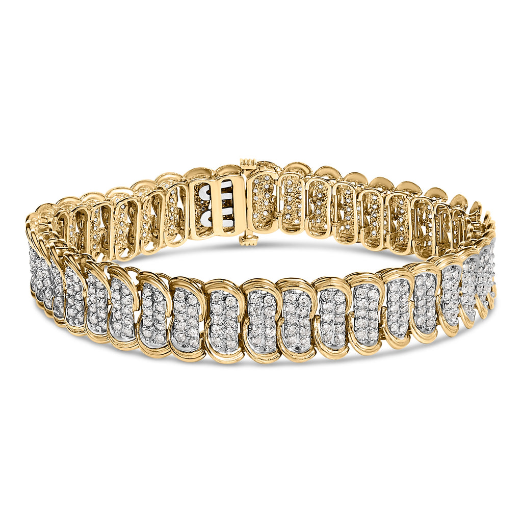 10K Yellow Gold 4.0 Cttw Diamond S-Link Bracelet