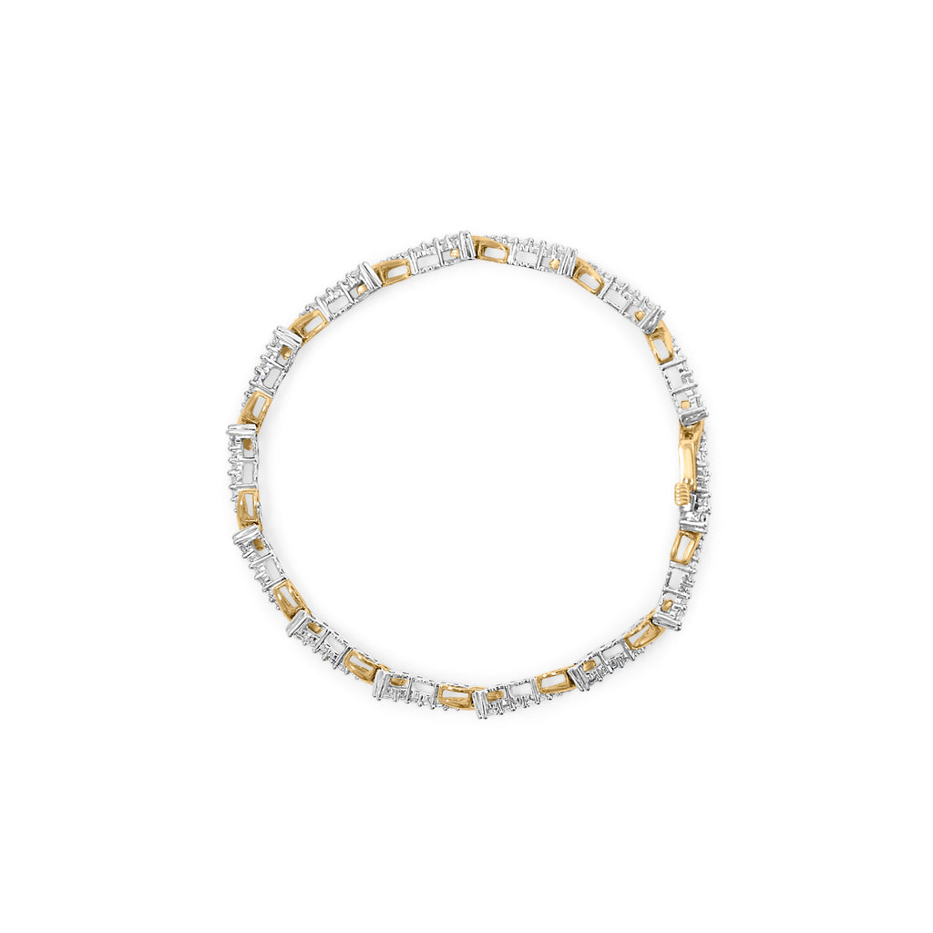 10K Yellow and White Gold 2.00 Carat Total Weight Diamond "S" Link 7" Bracelet (H-I Color, I2-I3 Clarity)