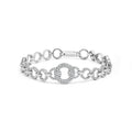 .925 Sterling Silver 1.00 Cttw Diamond Interlinking Open Circle Link Bracelet