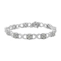 Sterling Silver Rose-Cut Diamond Love Locks Link Bracelet (1.00cttw, I-J color, I3-Promo clarity)