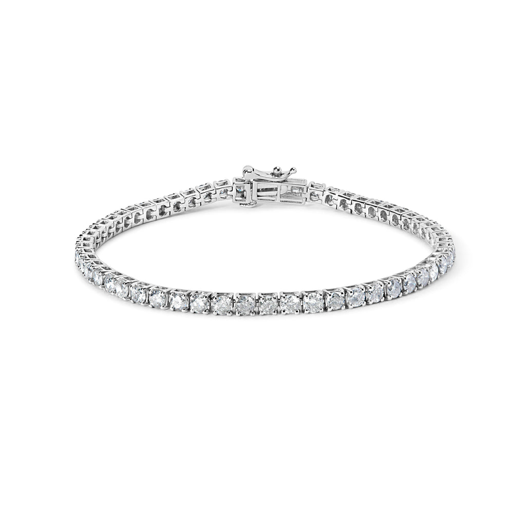 10K White Gold 5.00 Cttw Natural Diamond Tennis Bracelet