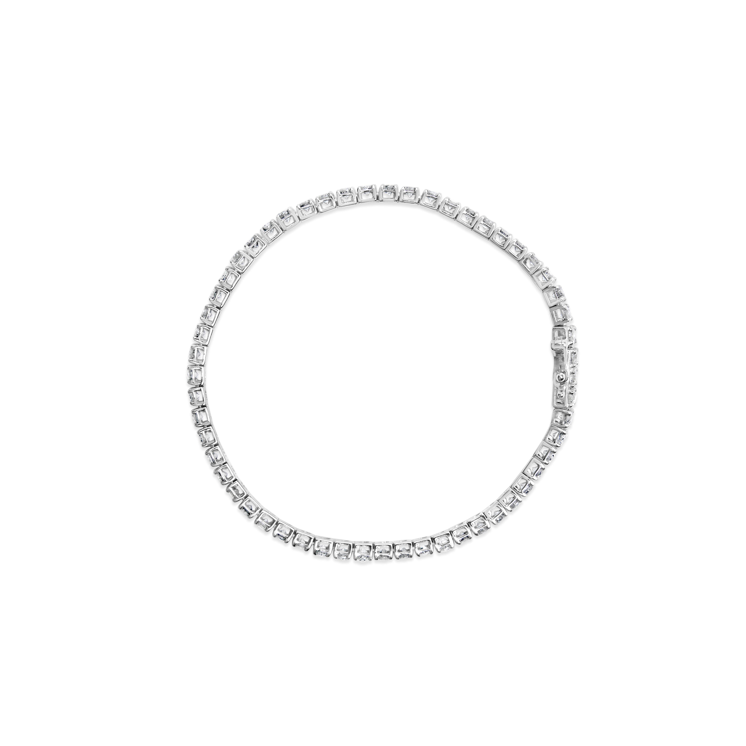 10K White Gold 5.00 Cttw Natural Diamond Tennis Bracelet