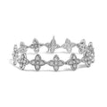 .925 Sterling Silver 1.0 cttw Miracle-Set Diamond 4 Leaf Clover Link Bracelet (I-J Clarity, I3 Color) - Size 7.25"