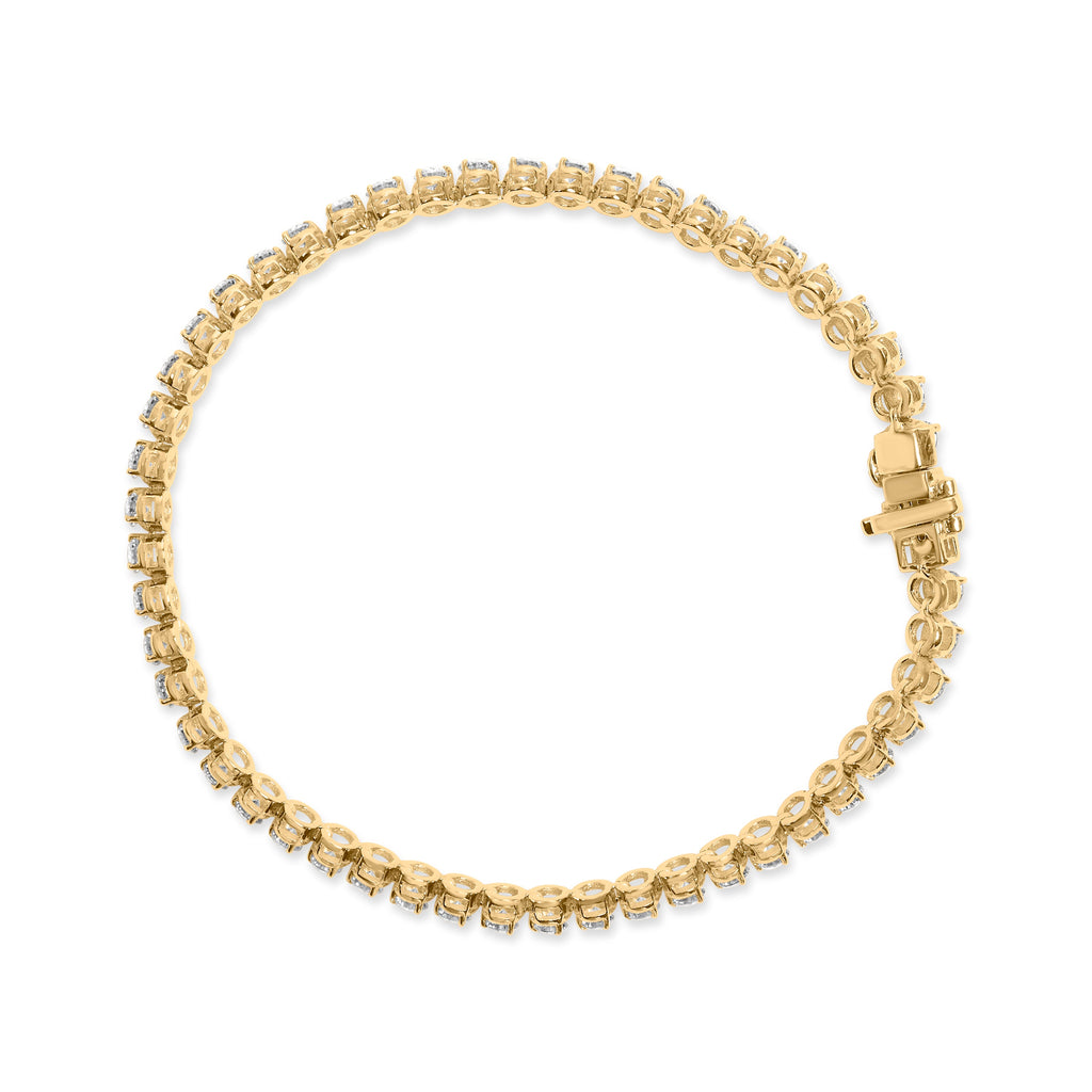 10K Yellow Gold 4.0 Cttw Lab Grown Diamond Tennis Bracelet