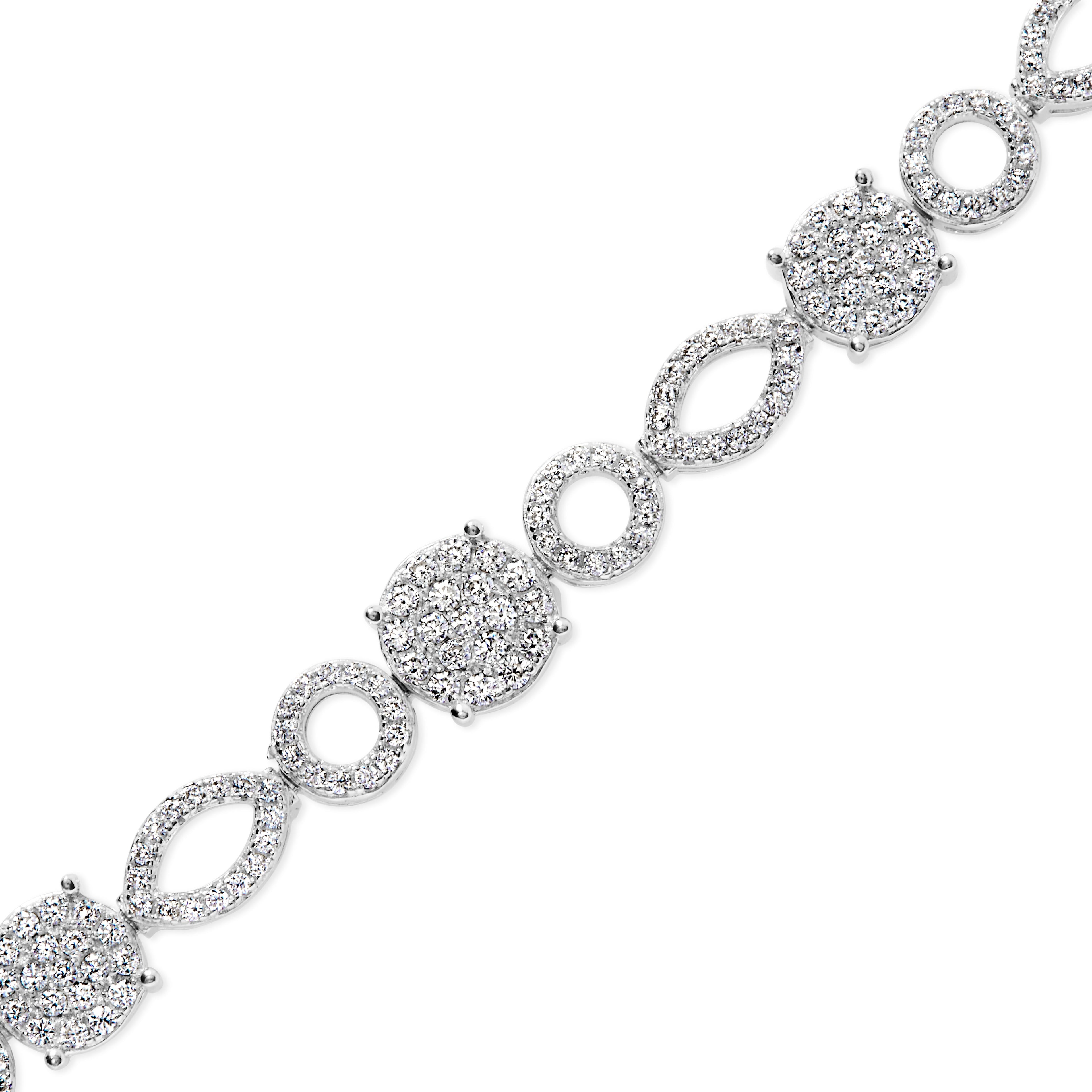 10K White Gold 3.00 Cttw Diamond Link Bracelet