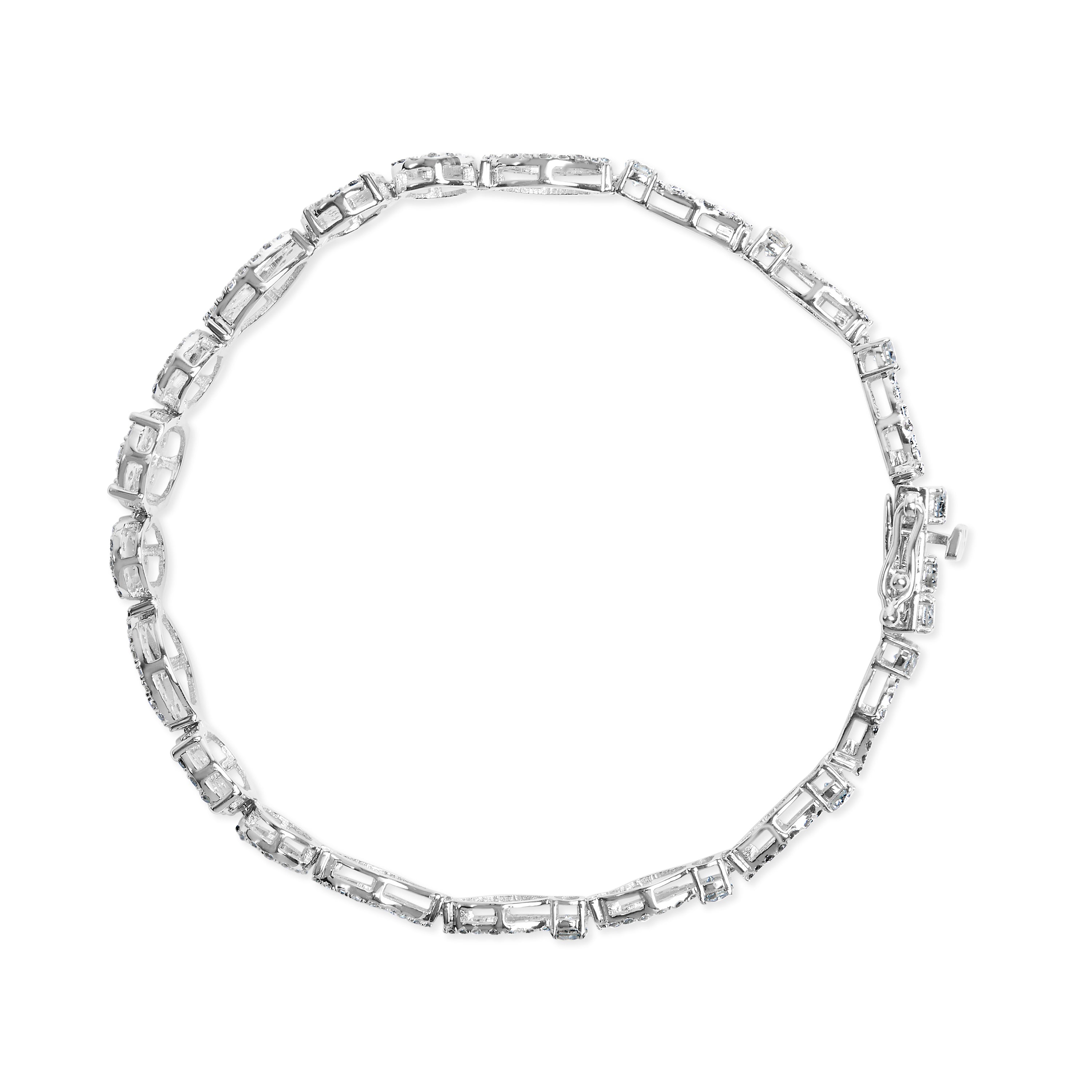 10K White Gold 3.00 Cttw Diamond Link Bracelet