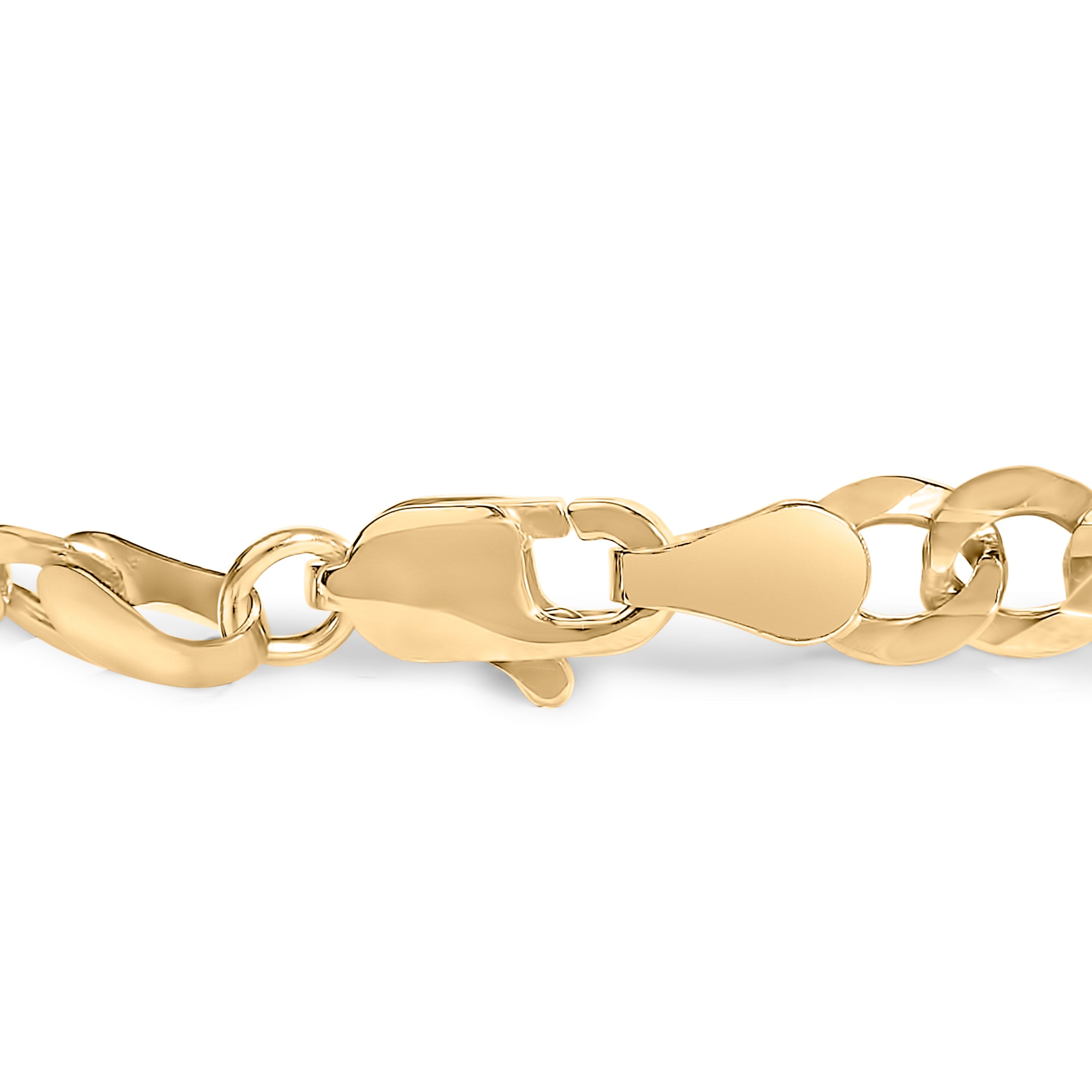14K Yellow Gold 5/8 Cttw Diamond Cluster Curb Chain Bracelet