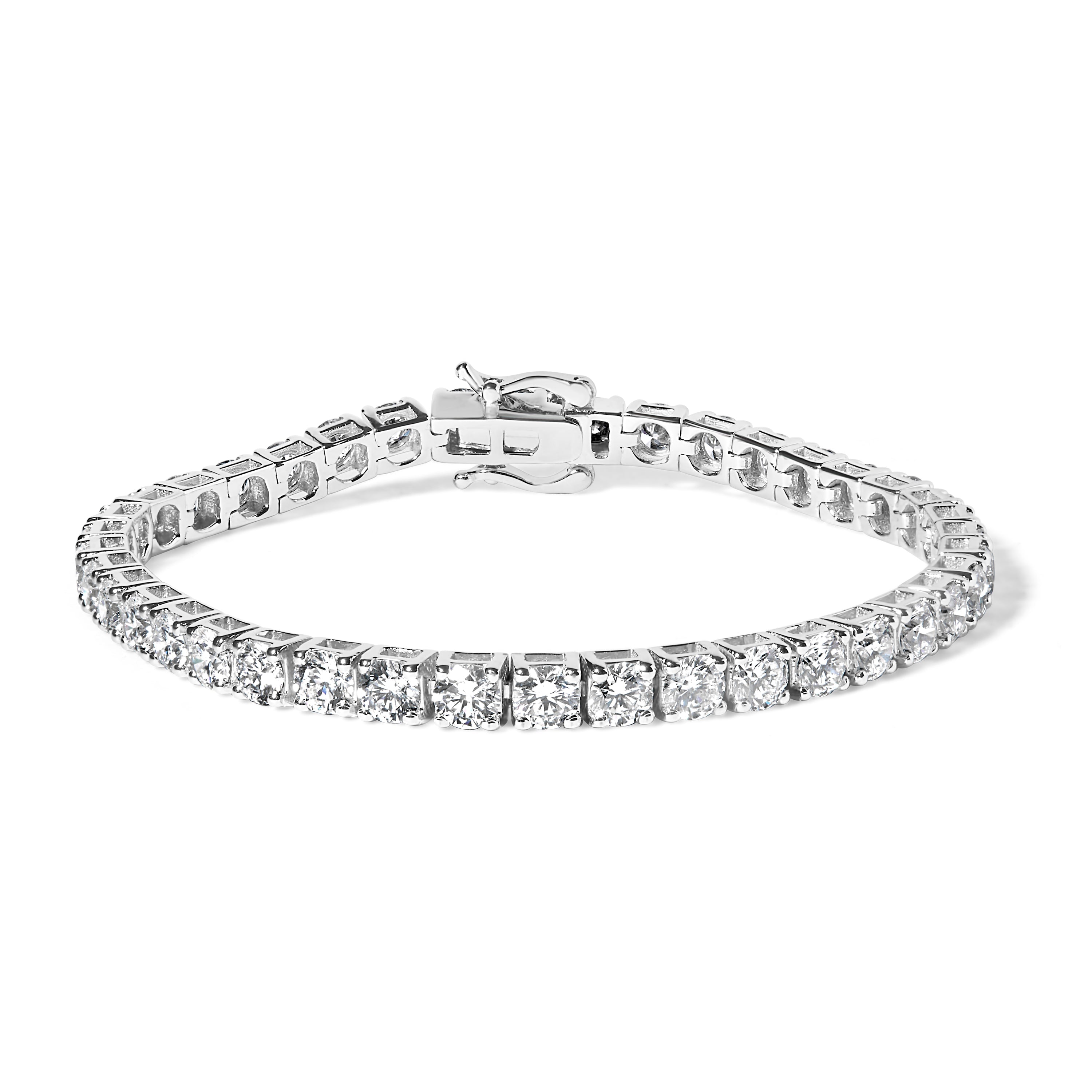 14K White Gold 2.00 Cttw Prong Set Lab Grown Round Diamond Classic Tennis Bracelet (F-G Color, VS2-SI1 Clarity) - 7.25"