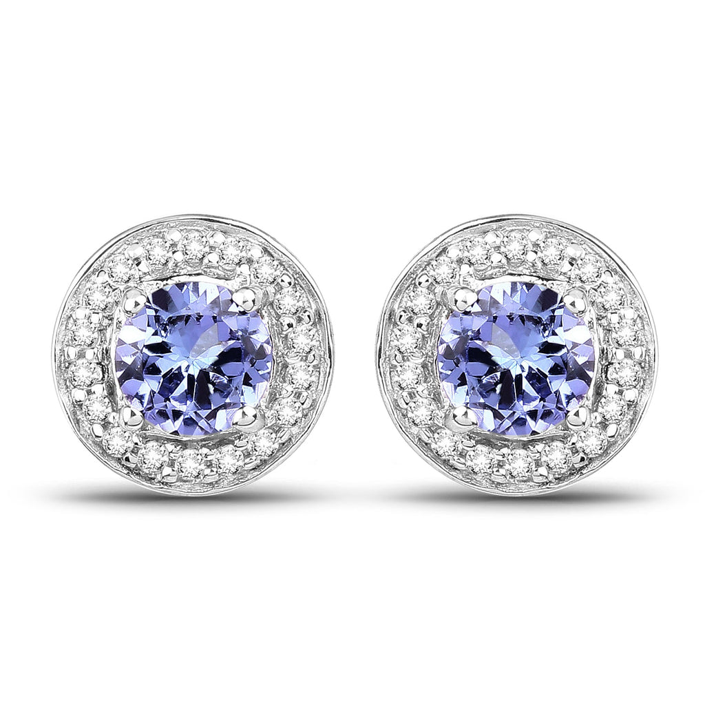 3.22 Carat Genuine Tanzanite & White Topaz .925 Sterling Silver Ring