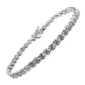 0.27 Carat Genuine White Diamond .925 Sterling Silver Bracelet
