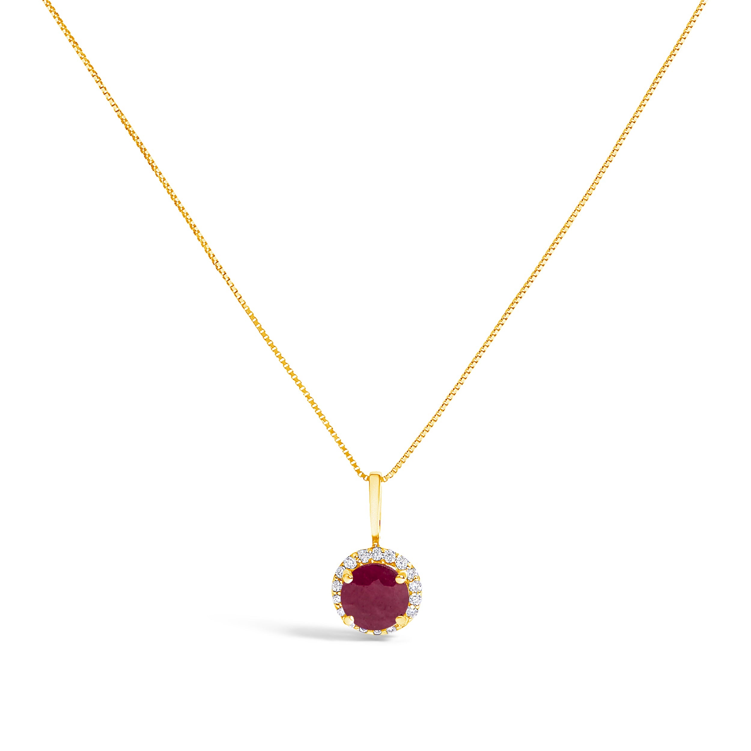 10K White Gold Purple Amethyst and 1/10 Cttw Diamond Accent Halo Pendant Necklace