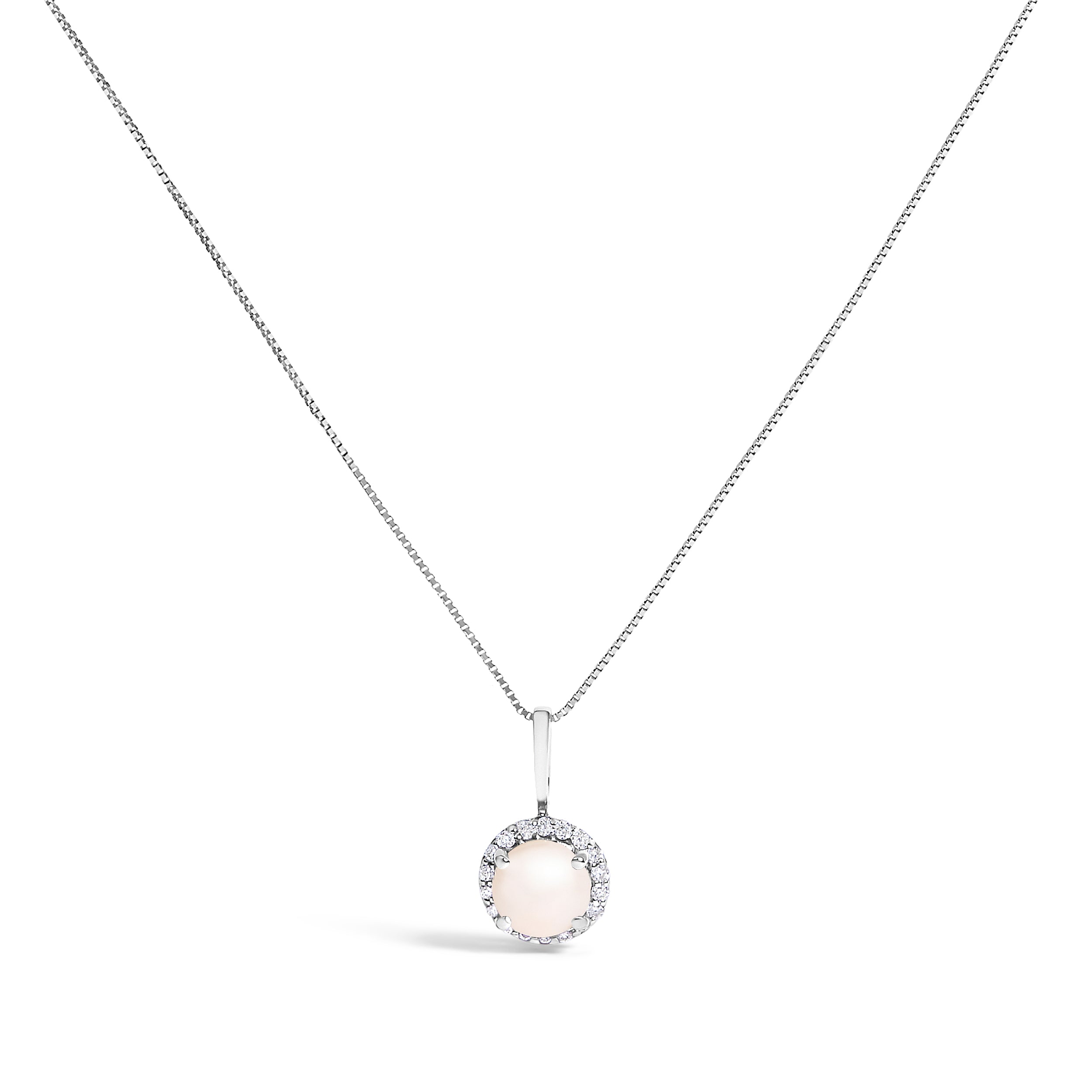 10K White Gold Purple Amethyst and 1/10 Cttw Diamond Accent Halo Pendant Necklace