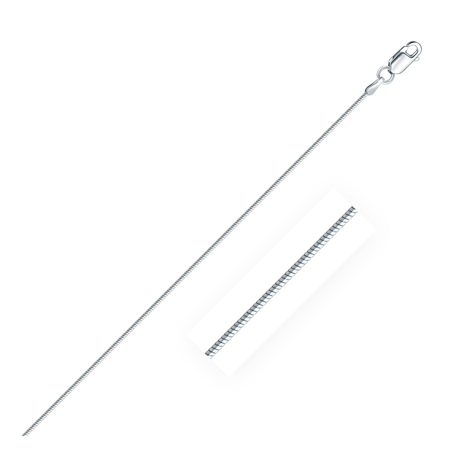 Rhodium-Plated 1.2mm Sterling Silver Snake Chain