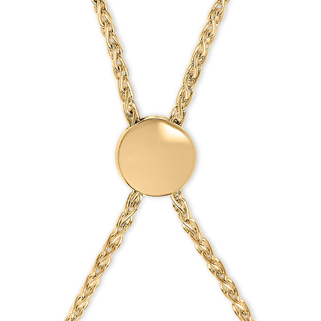 14K Yellow Gold Plated .925 Sterling Silver 1/10 Cttw Diamond Infinity Loop Adjustable Bolo Tennis Bracelet